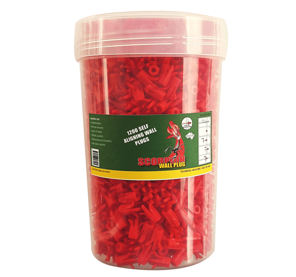 1200 pieces Scorpion Self-Aligning Wall Plugs per container