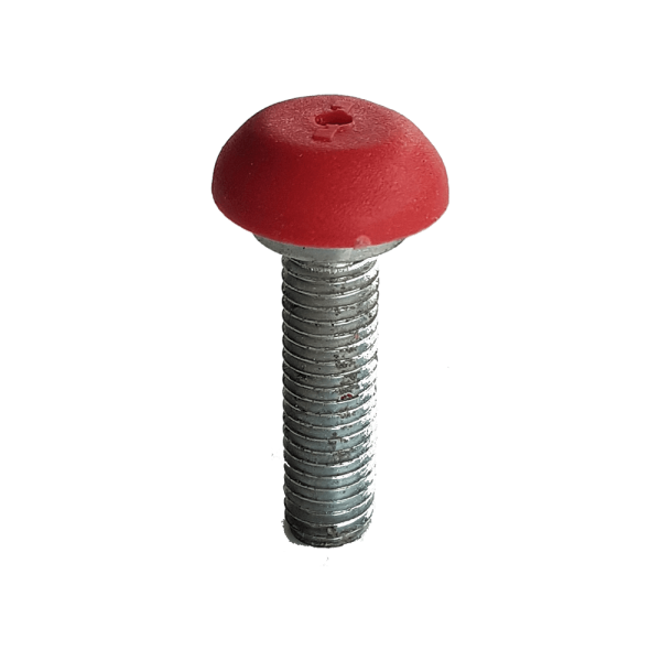 Red polypropylene Screw Protector to suit 8mm Dia. Cap Head Bolts with 6mm Hex Head