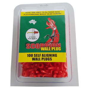 100 pieces Scorpion Self-Aligning Wall Plugs per clamshell